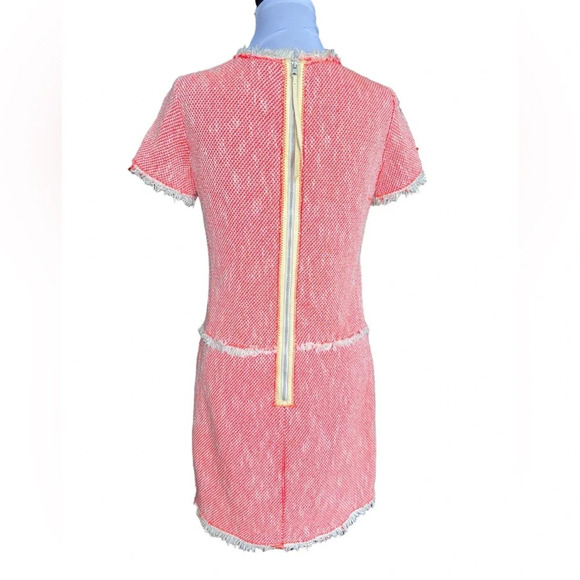 Rebecca Taylor Coral Tweed Fringe Mini Dress Size 2 - Picture 4 of 9